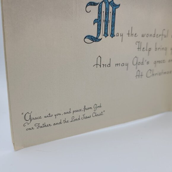 Joyous Christmas Card Choir Design Vintage Cutout Illustration Religious - Picture 6 of 8